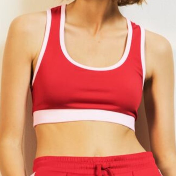 NWT Zara Size S Red Retro Sport Crop Top - Picture 2 of 2